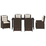 vidaXL Ensemble de salle à manger pour jardin 7 Pièces Marron polyrotin