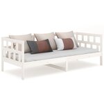 vidaXL Lit de jour Blanc Bois massif de pin 90x190 cm