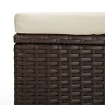 vidaXL Pouf avec coussin marron 40x30x40 cm résine tressée
