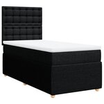 vidaXL Sommier à lattes de lit avec matelas Noir 90x200 cm Tissu
