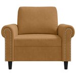 vidaXL Fauteuil Marron 60 cm Velours