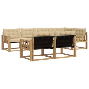 vidaXL Ensemble de canapés d'extérieur 7 pc Blanc et Beige
