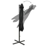 vidaXL Parasol déporté avec mât et lumières LED Noir 250 cm