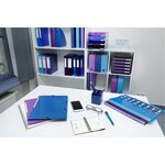 Classeur 4 Anneaux 30mm Iderama Pp Polypropylène 7/10e - A4 Maxi - Bleu Clair - X 10 - Exacompta