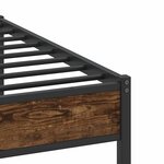 vidaXL Cadre de lit en métal sans matelas chêne fumé 193x201 cm