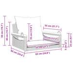 vidaXL Balancelle avec coussins beige 63x62x40 cm résine tressée