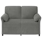 vidaXL Sofa 2 places Gris foncé 138 x 83 x 95 cm Velours