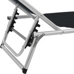vidaXL Chaise longue pliable avec toit Aluminium et textilène Noir