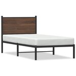 vidaXL Cadre de lit en métal avec tête de lit chêne marron 90x190 cm