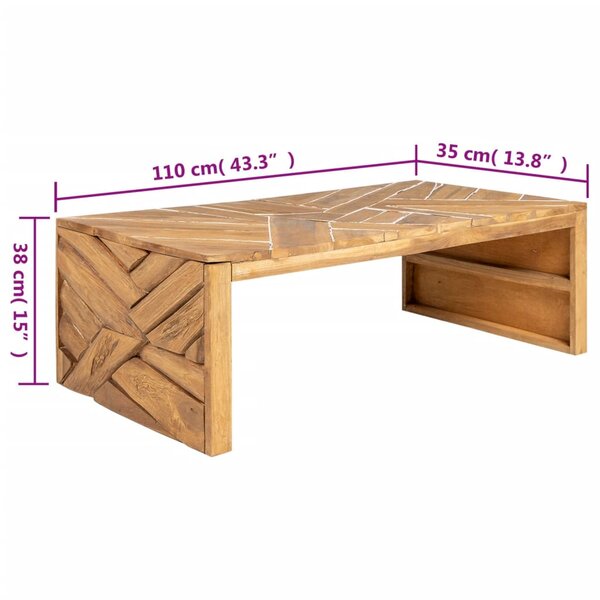 Table Basse De Jardin 90 X 45 Cm En Bois Teck - Table De Jardin Pas Cher