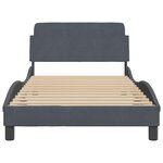 vidaXL Cadre de lit Dover gris foncé 100x190 cm velours