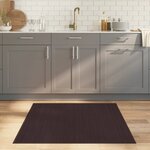 vidaXL Tapis carré marron foncé 100x100 cm bambou
