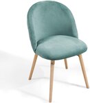 Lot de 4 chaises de salle à manger en velours pieds en bois hêtre style moderne chaise scandinave pour salon chambre cuisine bureau turquoise 01_0000154