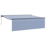 vidaXL Auvent rétractable Bleu et Blanc 400 × 300 cm