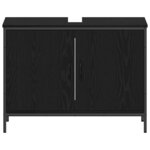vidaXL Ensemble de mobilier de salle de bain avec étagère 4 Pièces Noir
