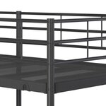 vidaXL Lit superposé sans matelas noir 75x190 cm acier