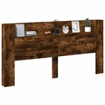 vidaXL Tête de lit Chêne fumé 200 x 16 5 x 103 5 cm Bois d'ingénierie