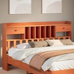 vidaXL Tête de lit avec rangement cire marron 180cm bois massif de pin