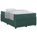 vidaXL Cadre de lit avec matelas Vert foncé 120 x 200 cm Velours