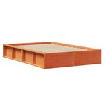 vidaXL Cadre de lit avec stockage Marron cire 140 x 200 cm Bois massif