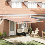 vidaXL Auvent Rétractable Multicolore 450 ×300 cm tissu