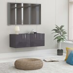 vidaXL Meuble TV Gris brillant 80x30x30 cm Aggloméré