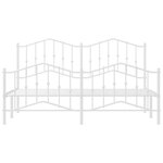 vidaXL Cadre de lit métal sans matelas et pied de lit blanc 183x213 cm