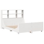 vidaXL Lit bibliothèque sans matelas blanc 160x200 cm bois massif