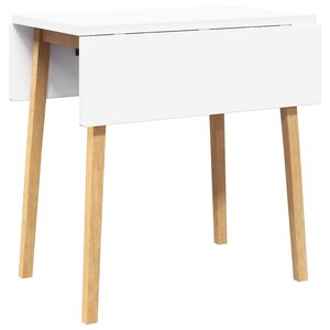 vidaXL Table à manger naturel bois massif et caoutchouc