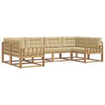 vidaXL Ensemble de canapés d'extérieur 6 pc Blanc et Beige