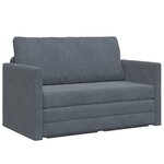 vidaXL Canapé-lit au sol 2-en-1 Gris foncé 124x204x61 cm Velours