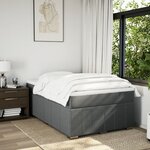 vidaXL Sommier à lattes de lit avec matelas Gris foncé 120x200cm Tissu