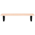 vidaXL Étagère de vasque murale acier et bois de chêne massif