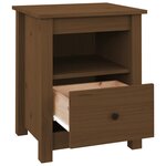 vidaXL Tables de chevet 2Pièces Marron miel 40x35x49cm Bois de pin massif