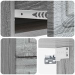 vidaXL Cabinet de chevet mural Sonoma gris 34 5 x 33 x 40 cm