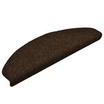 vidaXL Tapis d'escalier auto-adhésifs 10 pièces 65 x 21 x 4 cm Marron Demi-rond Grand