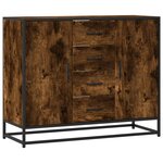 vidaXL Buffet chêne fumé 92x35x76 cm bois d'ingénierie