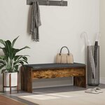 vidaXL Banc d'entrée avec coussin Chêne fumé 103 x 38 x 40 cm