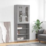 vidaXL Buffet haut Sonoma gris 69 5x34x180 cm Bois d'ingénierie
