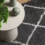 vidaXL Tapis shaggy à poils longs moderne noir et crème 120x120 cm