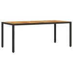 vidaXL Ensemble à manger de jardin et coussins 7Pièces noir rotin acacia