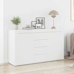 vidaXL Buffet avec tiroir Blanc 120 x 36 x 69 cm Bois d'ingénierie