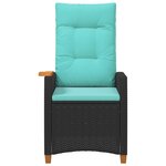 vidaXL Chaise inclinable avec plateau à thé 62 x 64 x 112 cm polyrotin