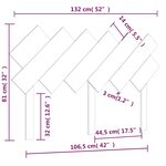 vidaXL Tête de lit Marron miel 132x3x81 cm Bois massif de pin