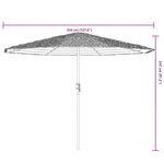 vidaXL Parasol de jardin avec mât en acier vert 324x324x247 cm
