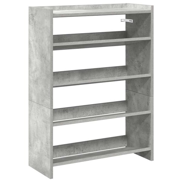 vidaXL Étagère à chaussures gris béton 60x25x81 cm bois d'ingénierie