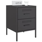 vidaXL Table de chevet noir 36x39x50 5 cm acier