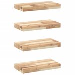 vidaXL Étagères flottantes 4 Pièces 60x20x4 cm acacia massif non traité