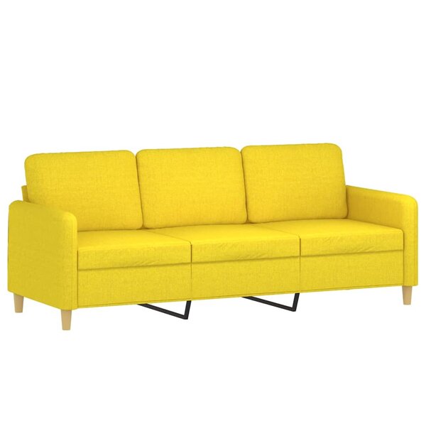 vidaXL Canapé à 3 places Jaune clair 180 cm Tissu