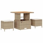 vidaXL Ensemble de salle à manger pour jardin Beige polyrotin